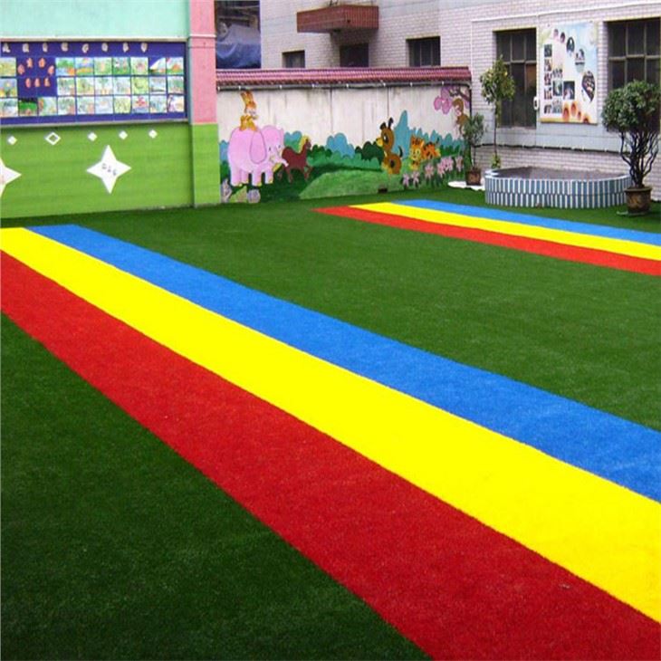 25mm Rainbow Color Grass For Kids Playground Runway
